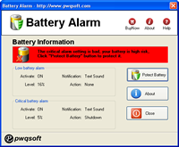 battery alarm bad setting